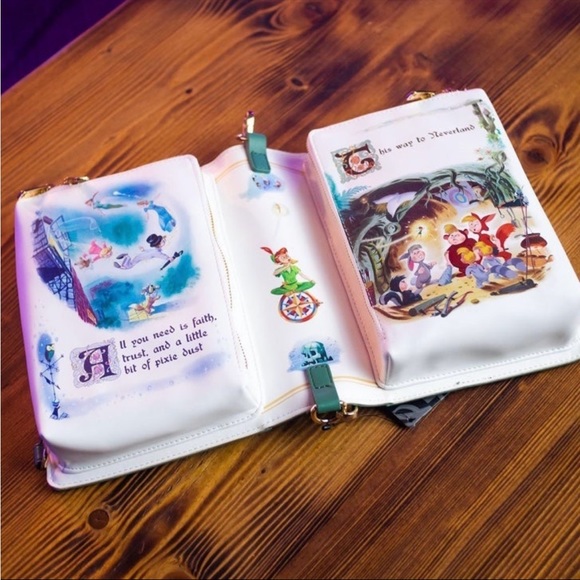 Loungefly Disney Peter Pan Book Series Convertible Crossbody Backpack and Wallet - Picture 16 of 16